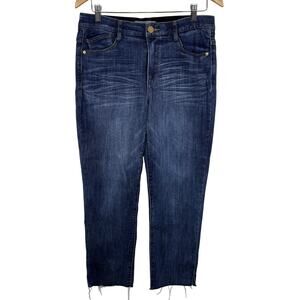 Wit & Wisdom Logan High Rise Vintage Skinny Jeans Faded Blue Size 8 Raw Hem EUC